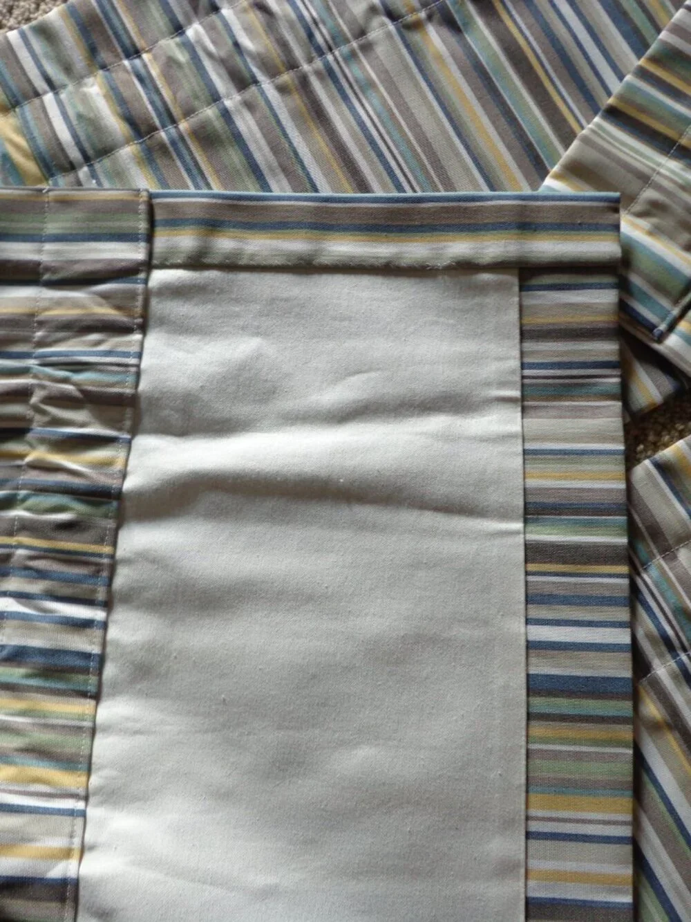 Pair Window Valances Striped Multi Fully Inner Lined Straight/Tailored